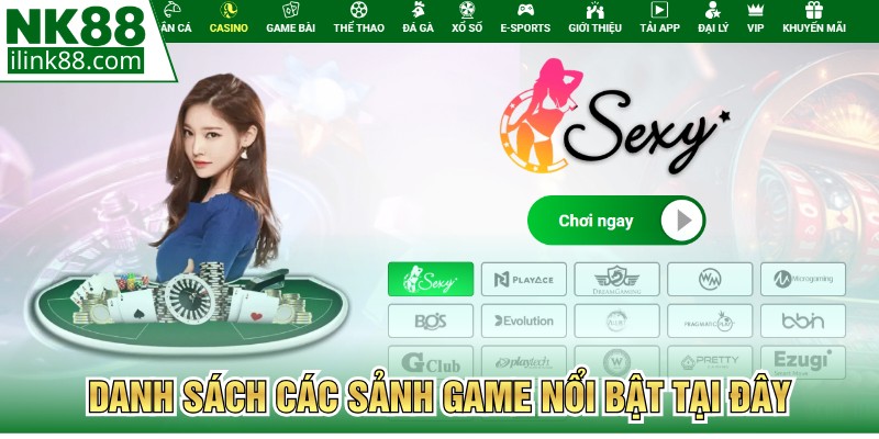 Danh sách các sảnh game nổi bật tại đây